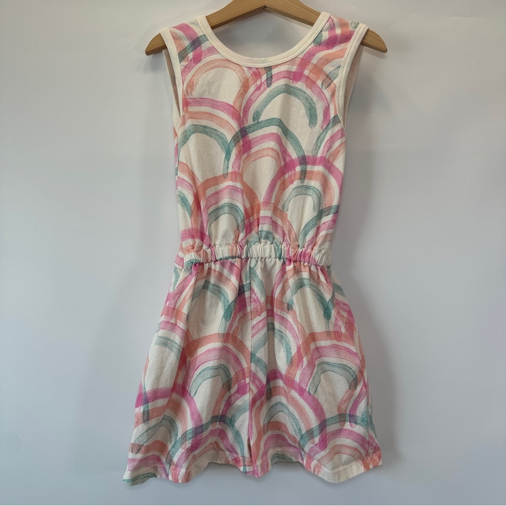 Tea Collection Rainbow Romper Cross Back Girls Size‎ 7 Soft Comfy